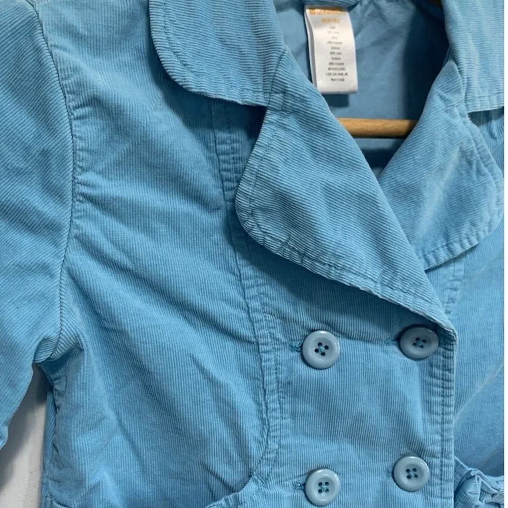 Gymboree Girls Blue Corduroy Double Breasted Peplum‎ Jacket Size Size 5/6 Cute